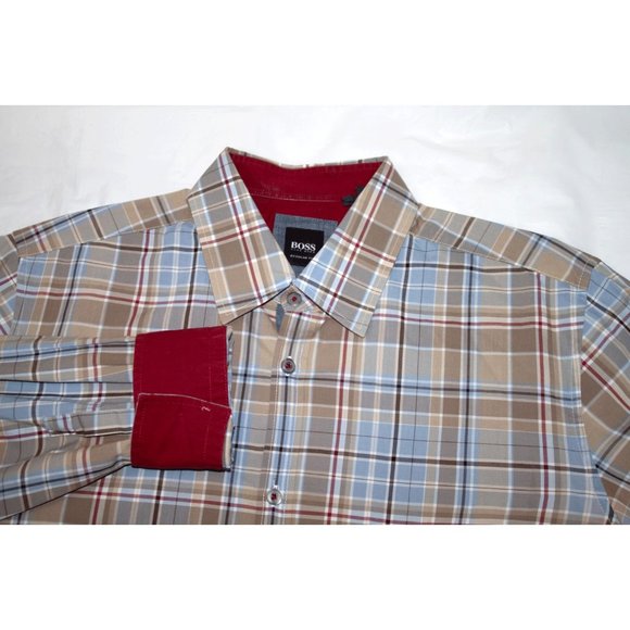 Hugo Boss Mens Long Sleeve Button Front Flip Cuff - Picture 2 of 8